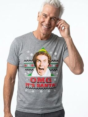 🎄|•ELF•| Will Farrell 'OMG IT'S SANTA!' Elf Christmas T-Shirt
